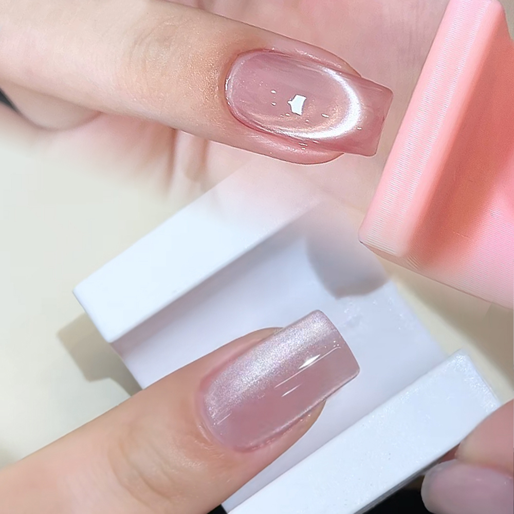 Nail Art Pink Cat Eye - 5D U-shaped French Cat Eye Nail