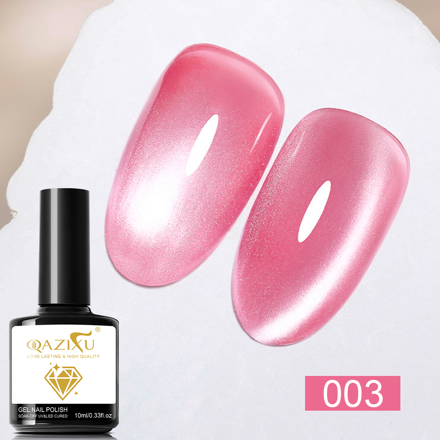 Nail Art Valentines Day - Pink Cat Eye Gel Nail Polish