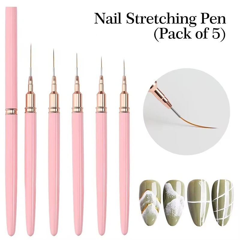Nail Art Full Color - 5PCS Nail Art Liner Brush Set