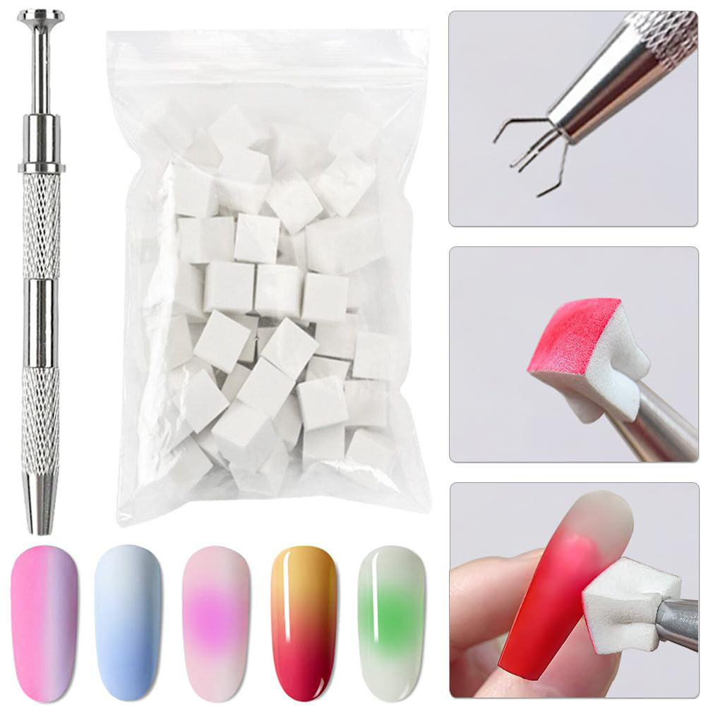 50Pcs Nail Art Sponges + Grabb - Nail Art Ombre Glitter review and price