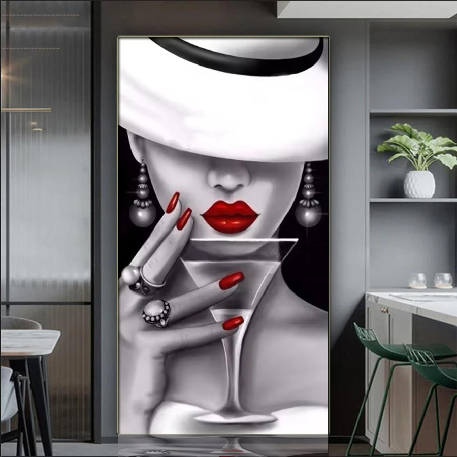 Elegant Woman Full Diamond Mos - Nail Art Valentines Day review and price