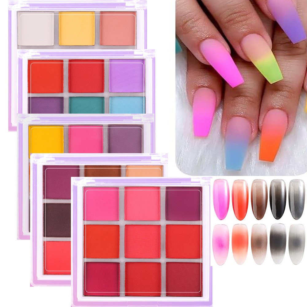 4/6/9Colors Nail Pigment Palet - Nail Art Ombre Glitter review and price