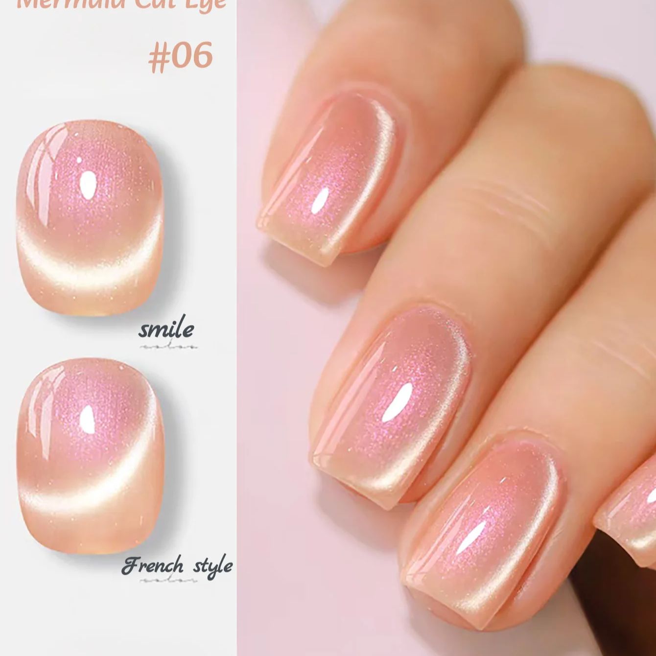 1pcs ZH Summer Charming Mermai - Nail Art Pink Cat Eye review and price