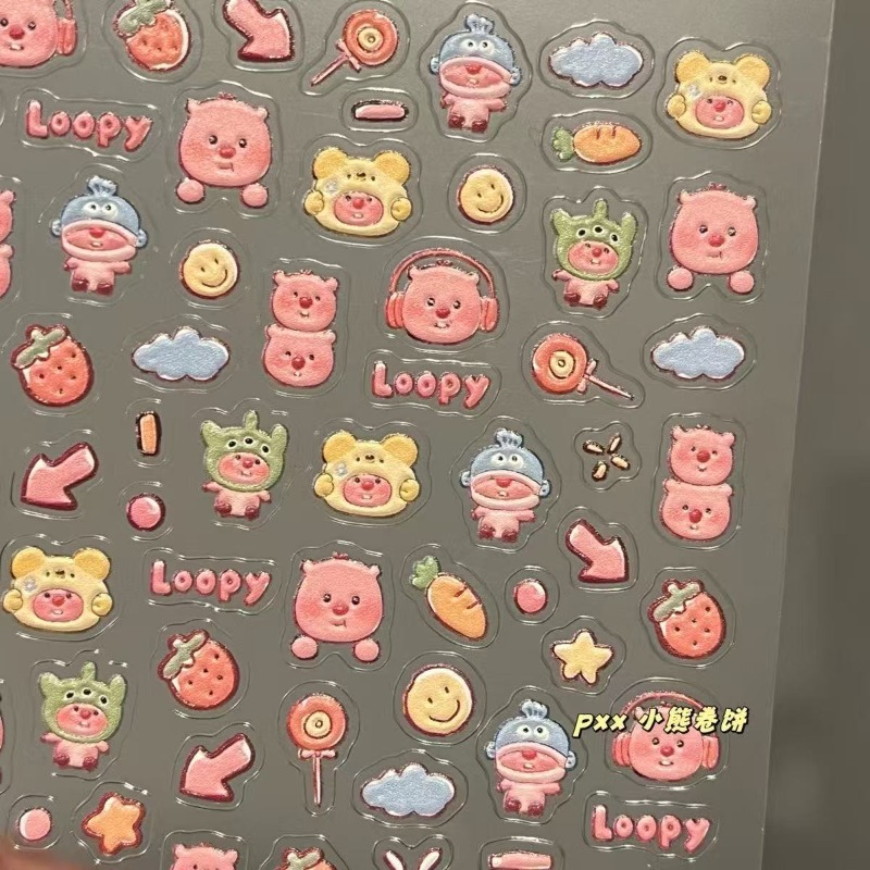 Loopy 3D embossed sticker, tra - Nail Art Quotes review and price