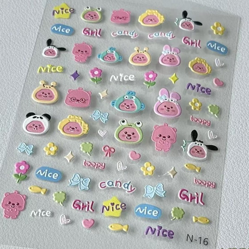 Loopy 3D embossed sticker, tra - Nail Art Quotes review and price