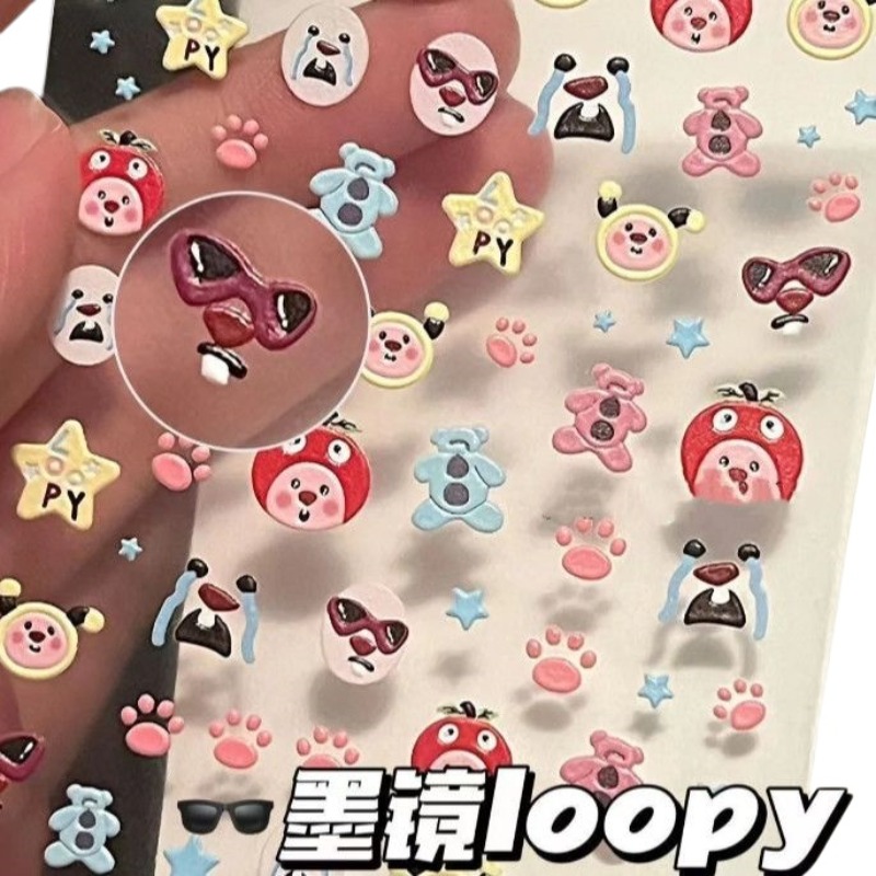 Loopy 3D embossed sticker, tra - Nail Art Quotes review and price
