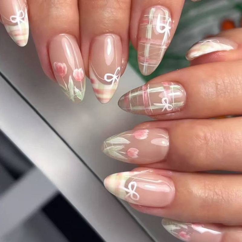 24pcs Bow False Nails Sets Pre - Nail Art Valentines Day review and price