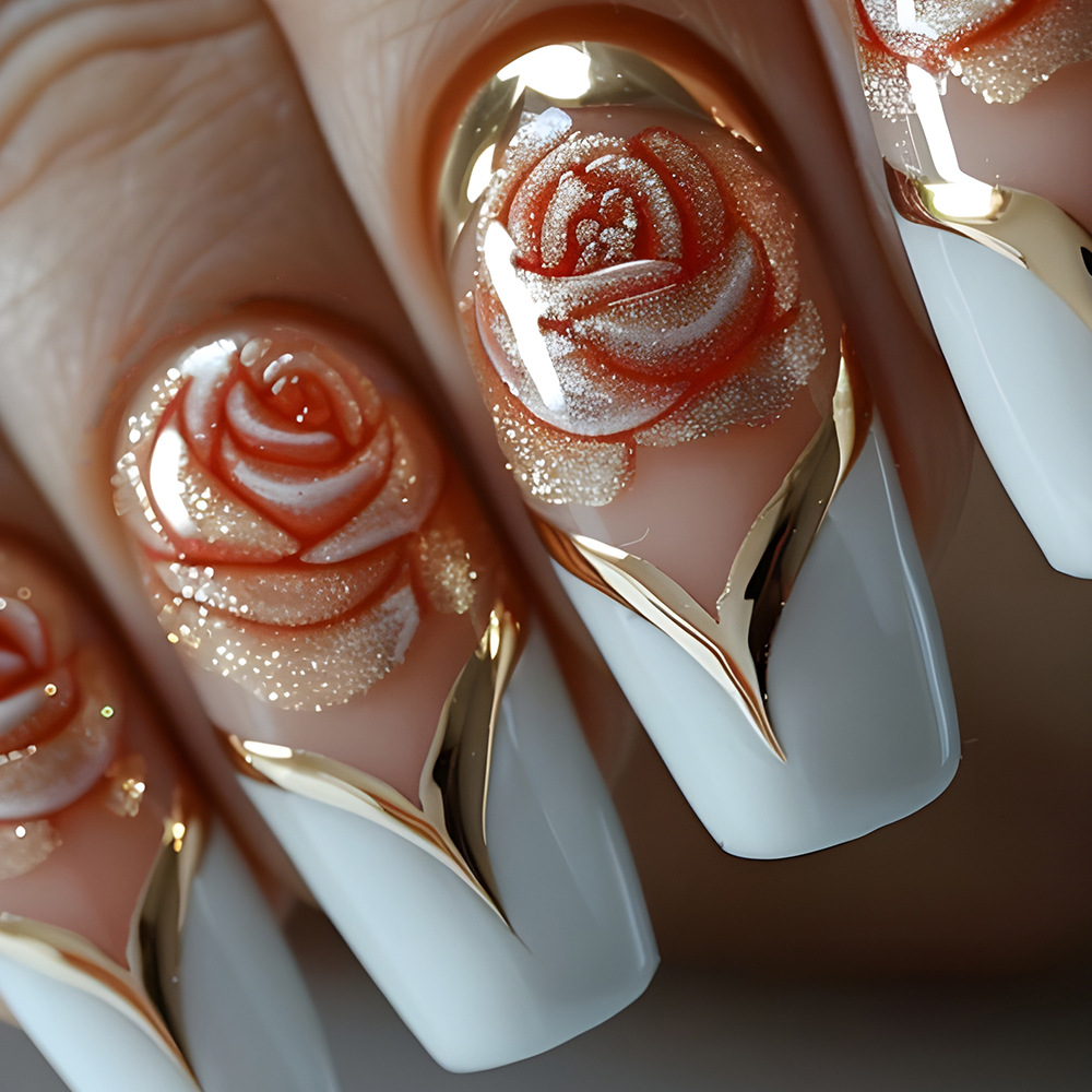 White French Tip Press on Nail - Nail Art Full Color review and price