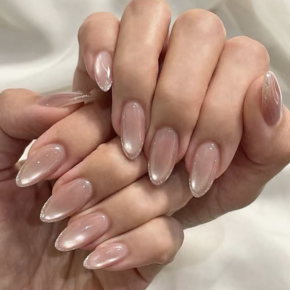 Press on Nails Medium Almond G - Nail Art Ombre Glitter review and price