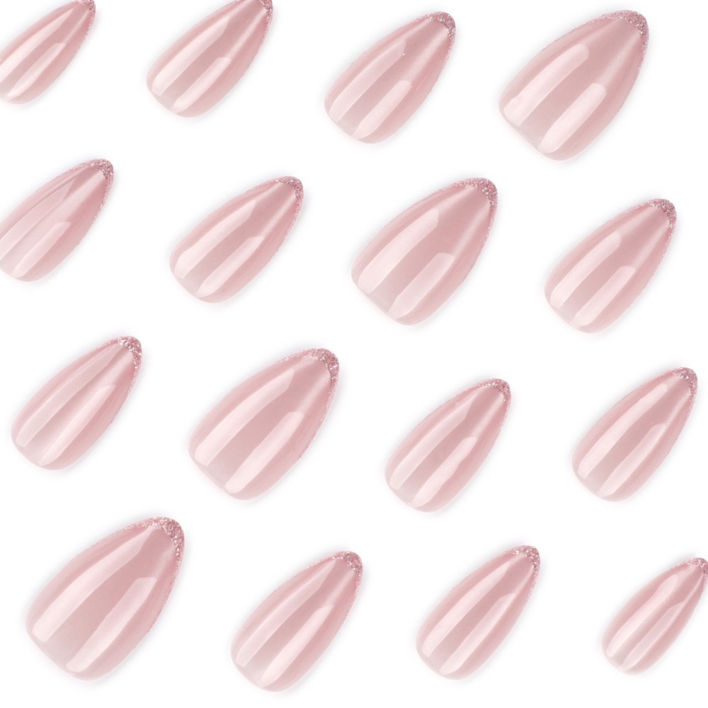 Press on Nails Medium Almond G - Nail Art Ombre Glitter review and price