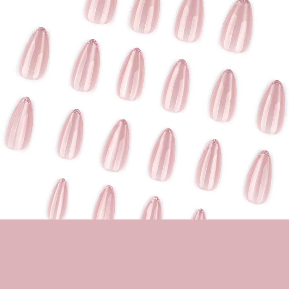 Press on Nails Medium Almond G - Nail Art Ombre Glitter review and price