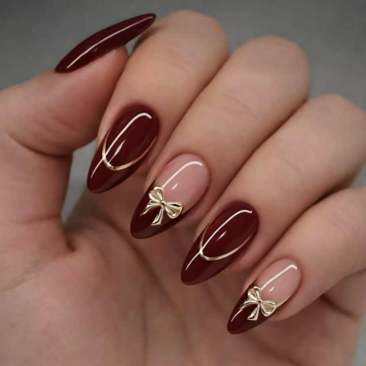 24Pcs Retro Wine Red French Al - Nail Art French Nails review and price