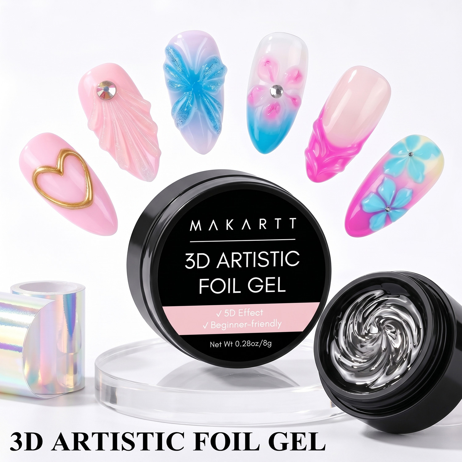 Makartt 3D Nail Gel 8ml Nail F - Nail Foil Transfer review and price