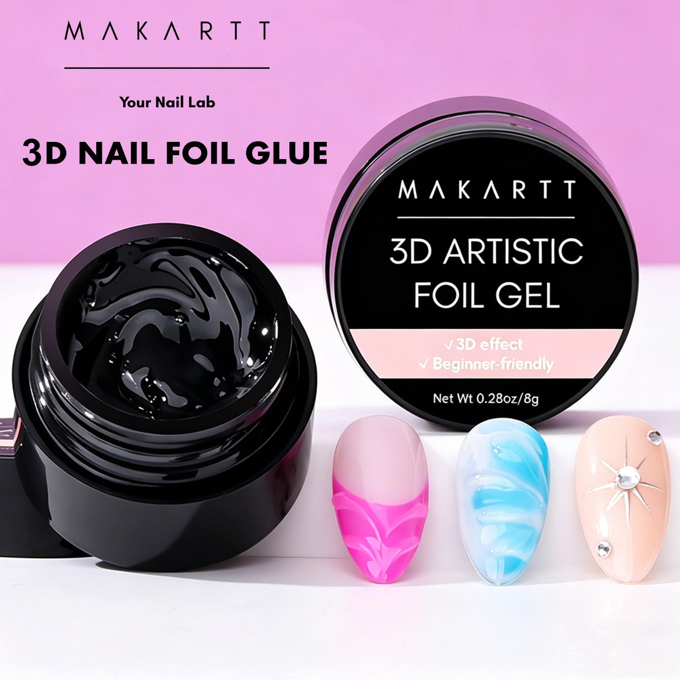 Makartt 3D Nail Gel 8ml Nail F - Nail Foil Transfer review and price