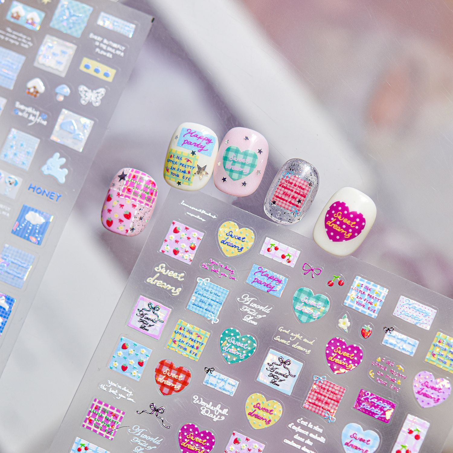 Shell Light Nail Stickers Cute - Nail Art Valentines Day review and price