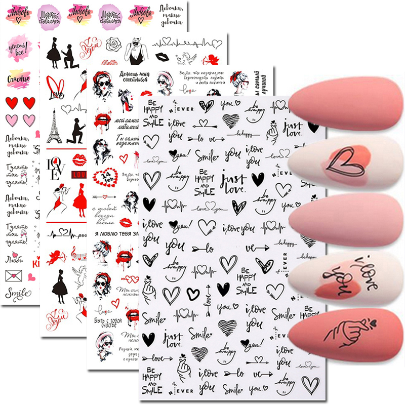 Nail Art Decals Love Hearts Le - Nail Art Valentines Day review and price