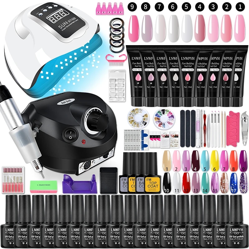 Gel Nail Polish Set Poly Nail  - Nail Art Full Color review and price