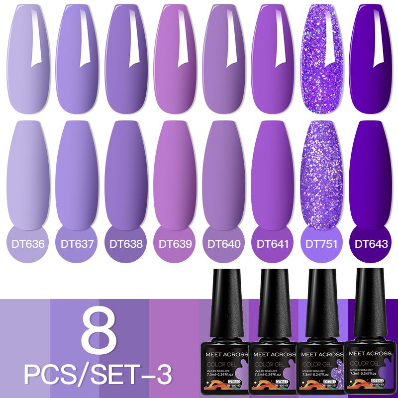 MEET ACROSS 8Pcs/Set Fuorescen - Nail Art Full Color review and price