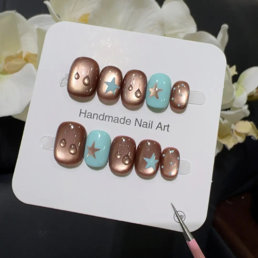 10pcs high-end Small brown wat - Nail Art French Nails review and price
