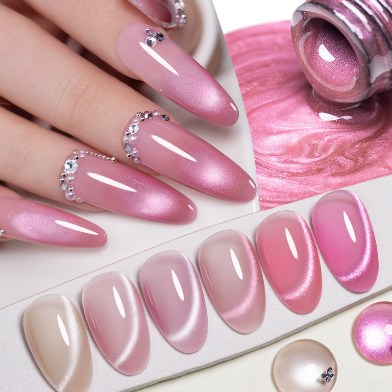 7.5ML Cherry Pink Jelly Glass  - Nail Art Pink Cat Eye review and price