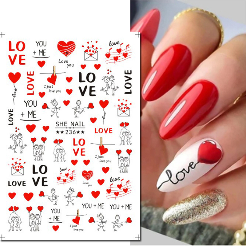 3d Nail Art Sliders Stickers V - Nail Art Valentines Day review and price