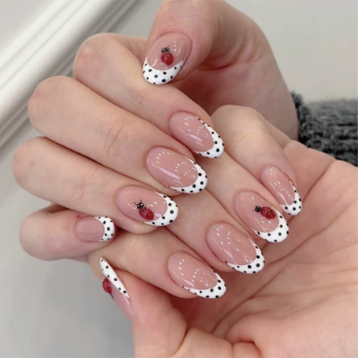 24Pcs Almond False Nails Sets  - Nail Art French Nails review and price