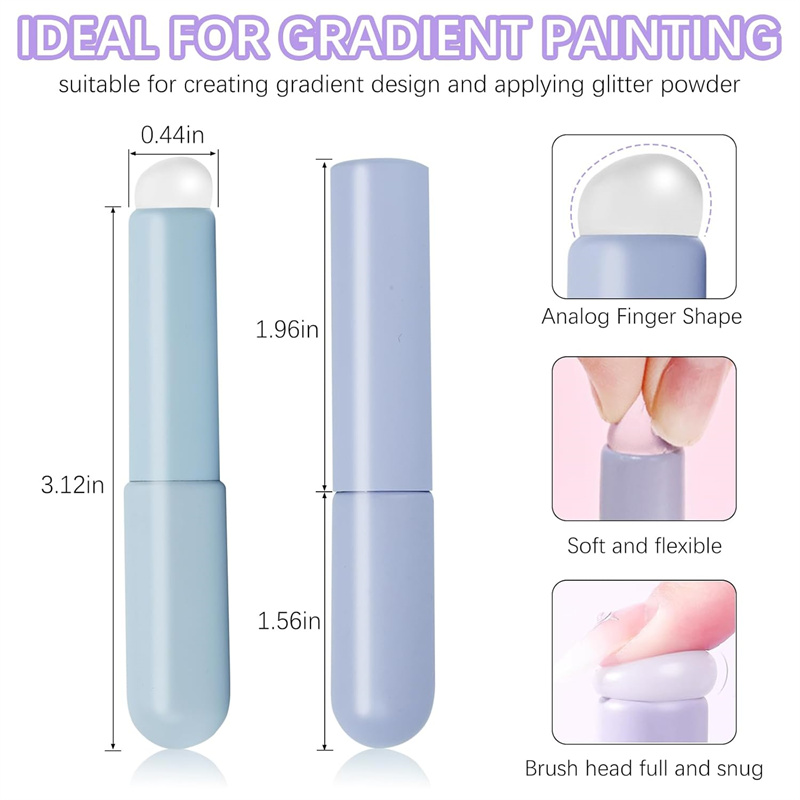 2pcs Nail Art Silicone Head Na - Nail Art Ombre Glitter review and price