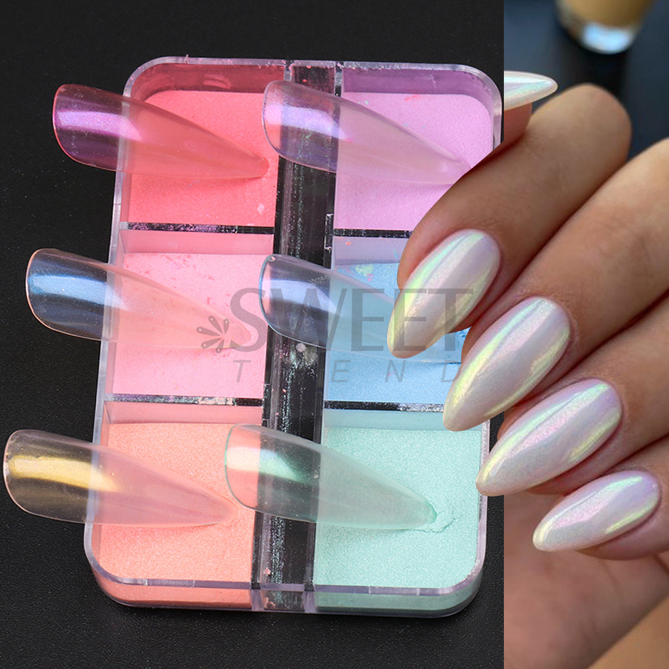 6 Grids Mirror Pearl Nail Powd - Nail Art Ombre Glitter review and price