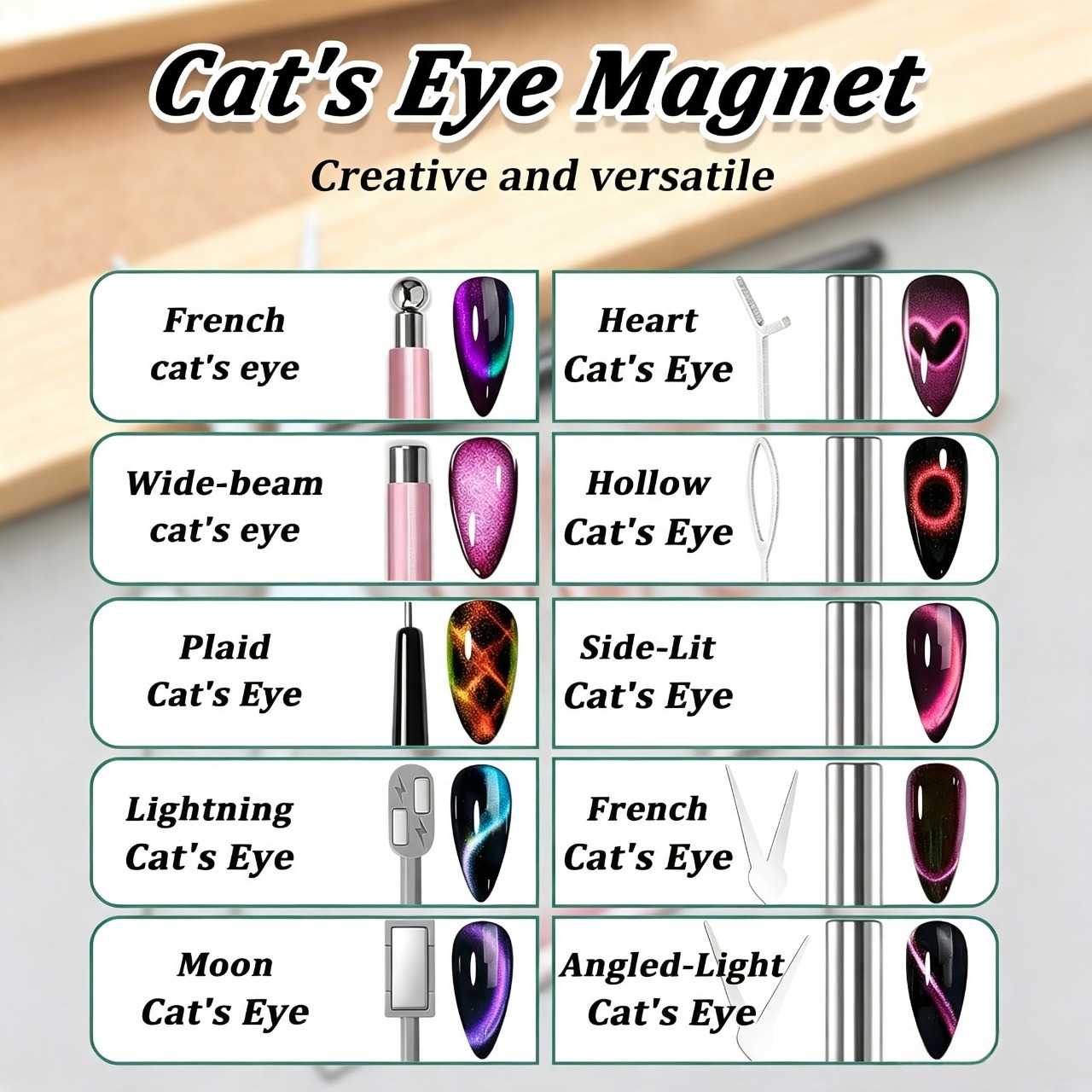 7pcs Cat Eye Nail Magnet Set,  - Nail Art Full Color review and price