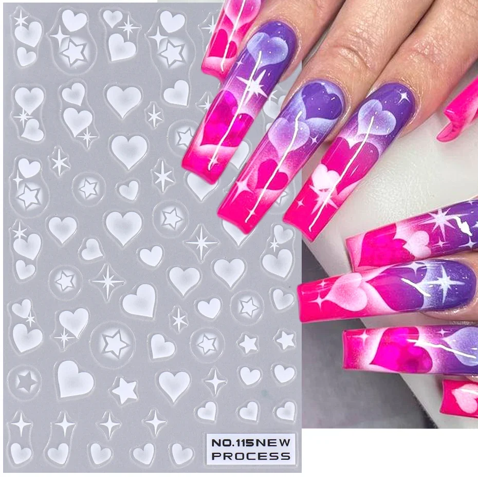 2pcs 3D Heart Star Nail Sticke - Nail Art Valentines Day review and price