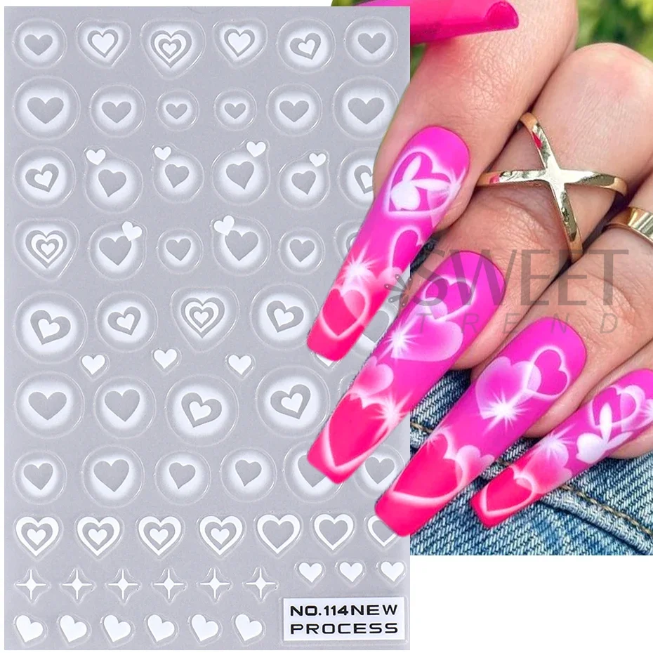 2pcs 3D Heart Star Nail Sticke - Nail Art Valentines Day review and price