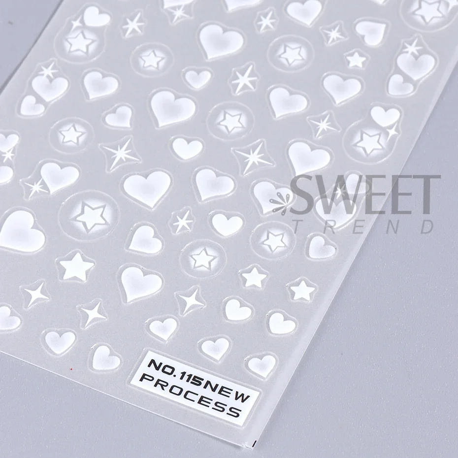 2pcs 3D Heart Star Nail Sticke - Nail Art Valentines Day review and price