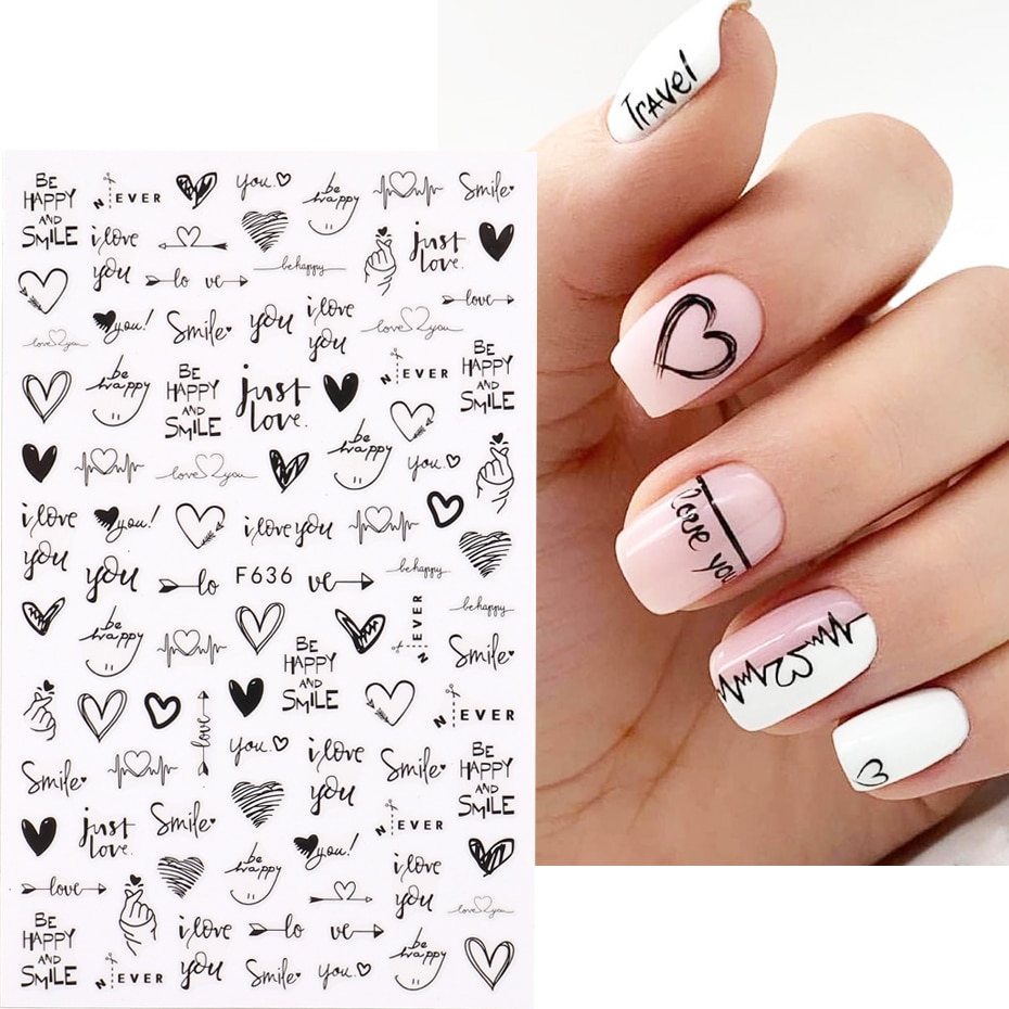 2pcs Heart Love Design 3D Nail - Nail Art Valentines Day review and price