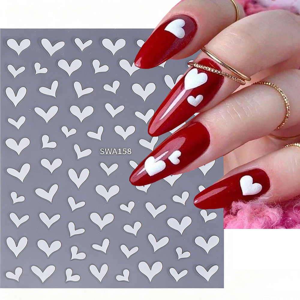 3D White Heart Valentine's Day - Nail Art Valentines Day review and price