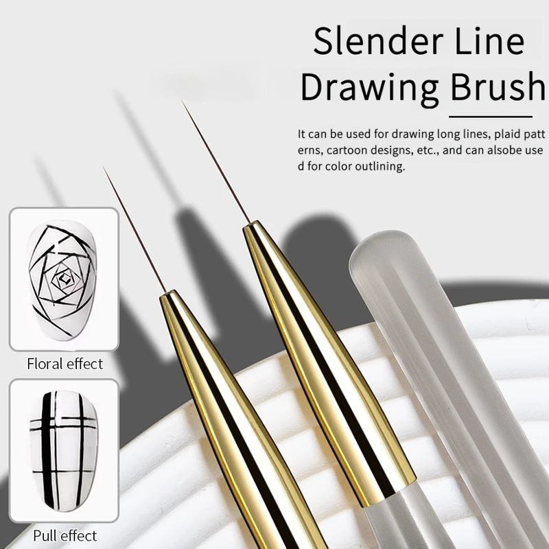 1/2/5Pcs Nail Art Liner Brush  - Nail Art Full Color review and price