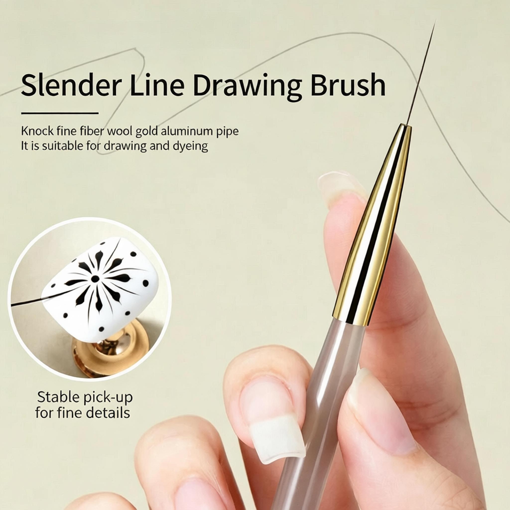 1/2/5Pcs Nail Art Liner Brush  - Nail Art Full Color review and price
