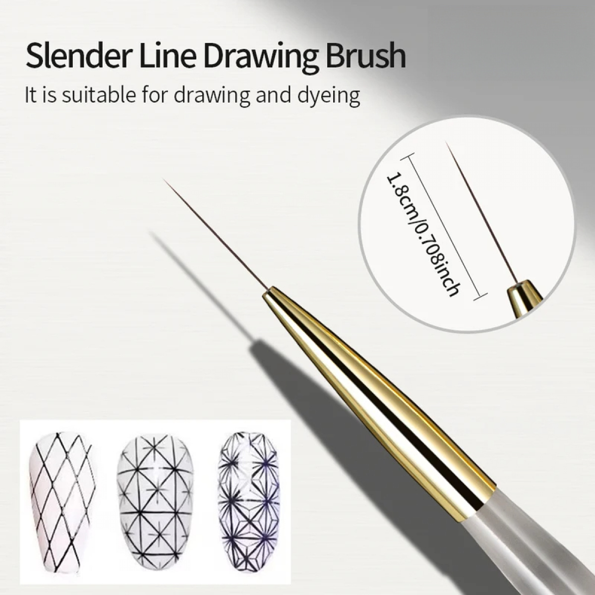 1/2/5Pcs Nail Art Liner Brush  - Nail Art Full Color review and price