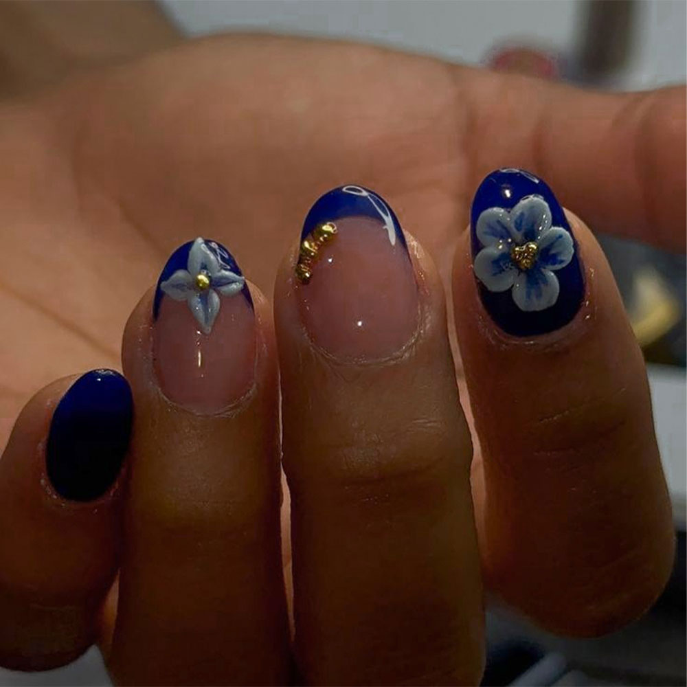 24pcs Short Oval 3D Gel Nail S - Nail Art French Nails review and price
