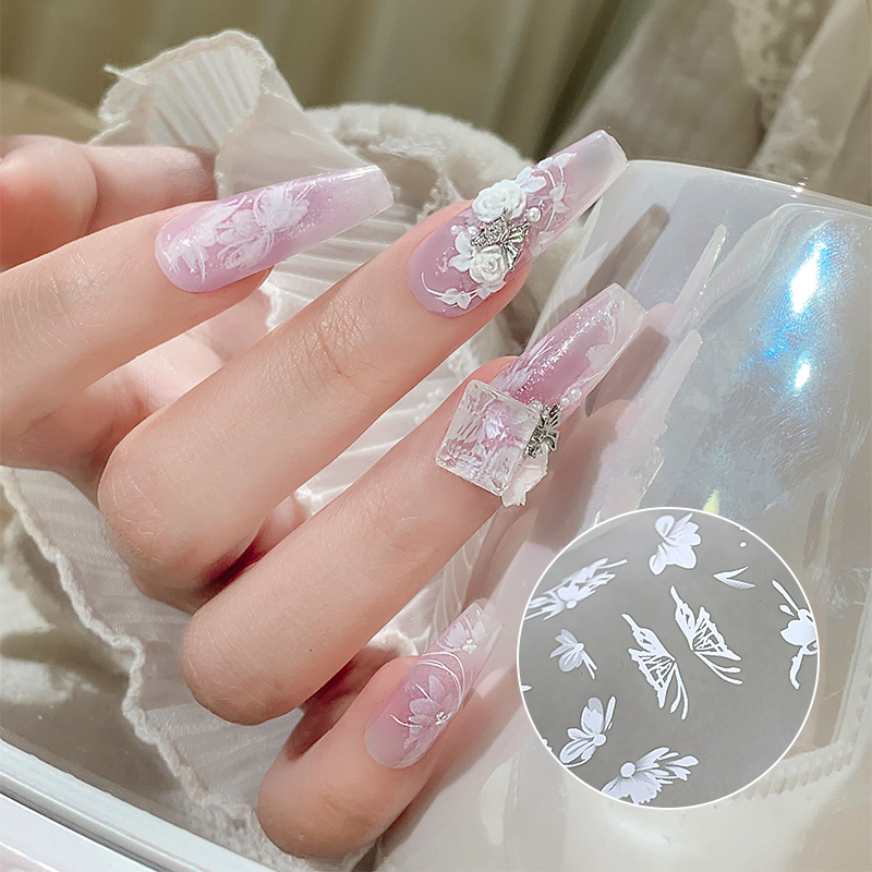 6rolls/box White Flowers Nail  - Nail Foil Transfer review and price