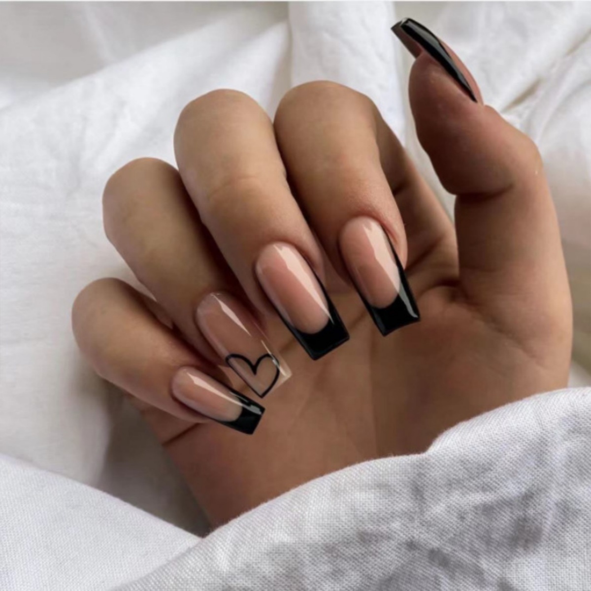 24pcs Black French Fake Nails  - Nail Art French Nails review and price