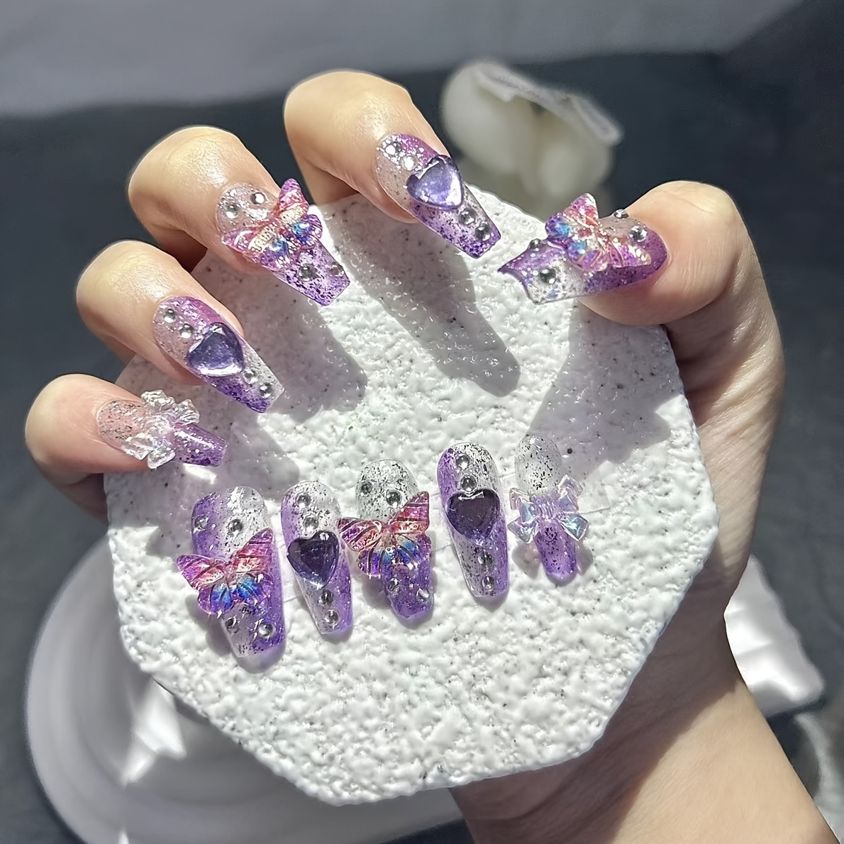 10 Pieces Purple Fantasy Butte - Nail Art Y2K review and price