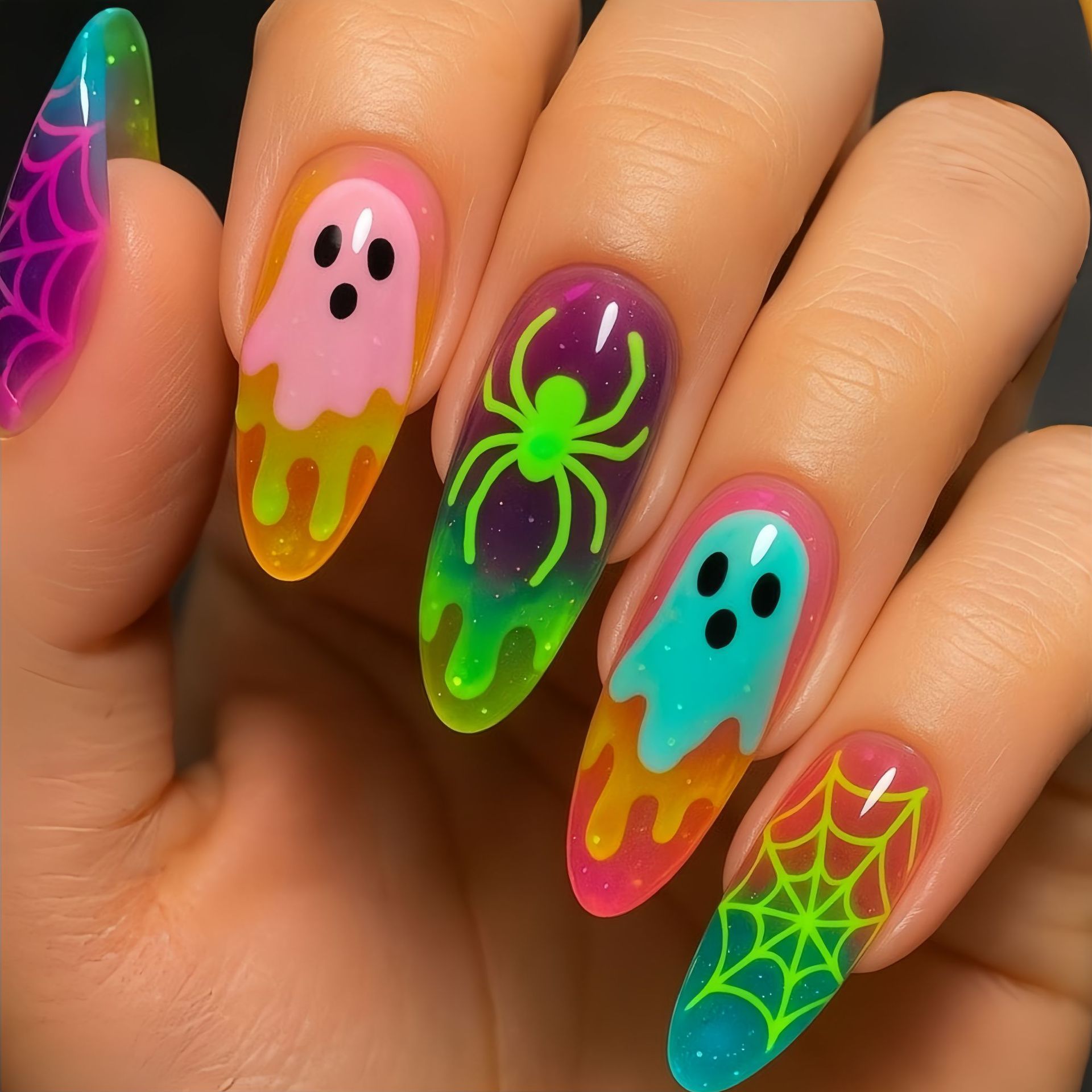 Neon Gradient Color Halloween  - Nail Art Full Color review and price