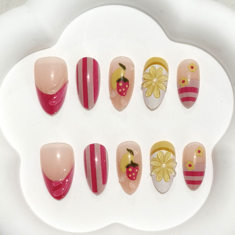 10Pcs Sweet Cute Heart-shaped  - Nail Art French Nails review and price